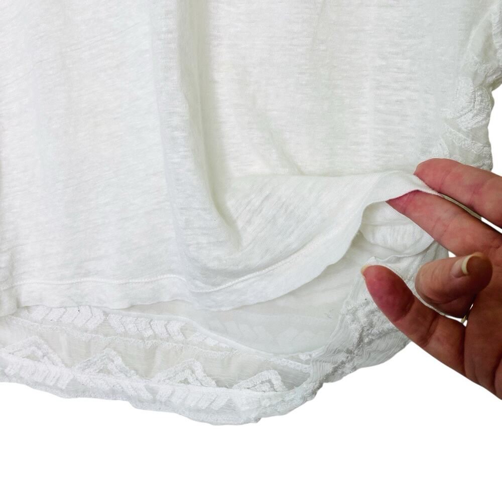 CAbi Top‎ Womens XS Waverly White Lace Back Top #773 Lined Sheer Dolman Sleeve - Picture 5 of 10
